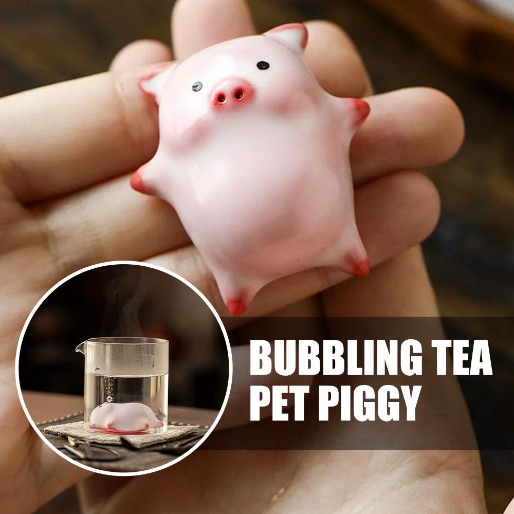 Ceramic Bubble Pig Tea Pet Cute High Temperature Resistant Safe for All Tea Sets Easy Clean Portable Tea Table Ornament Gift