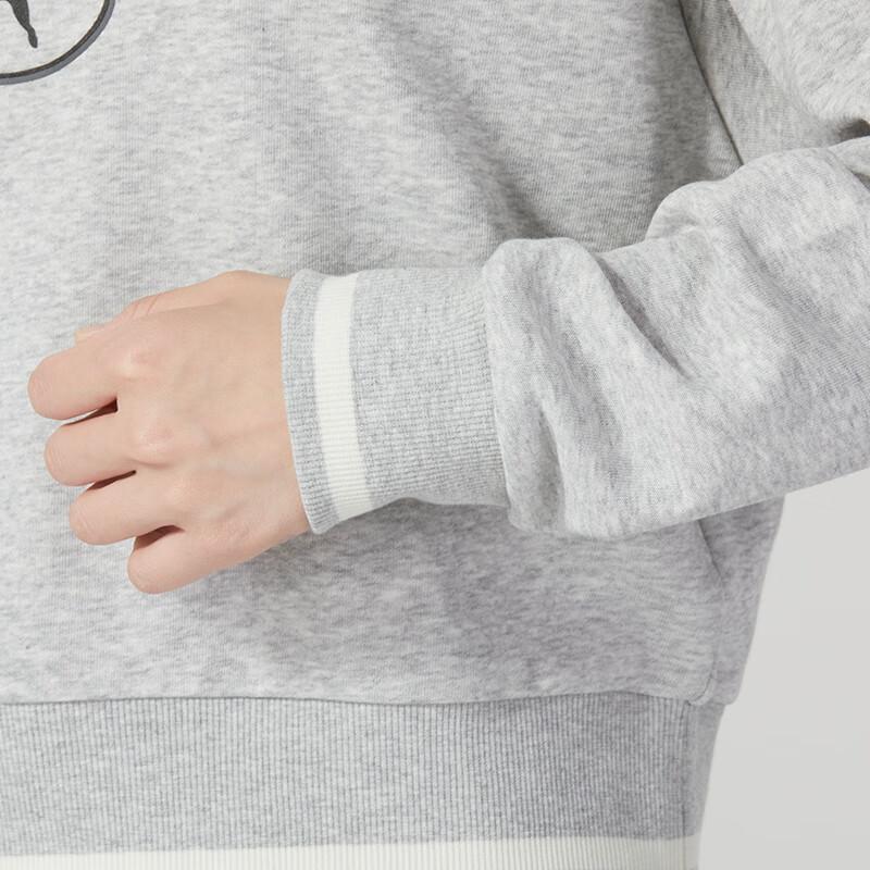 Puma Letter Print Sports Casual Pullover Sweatshirt Women Sweatshirt Gray 623597-04