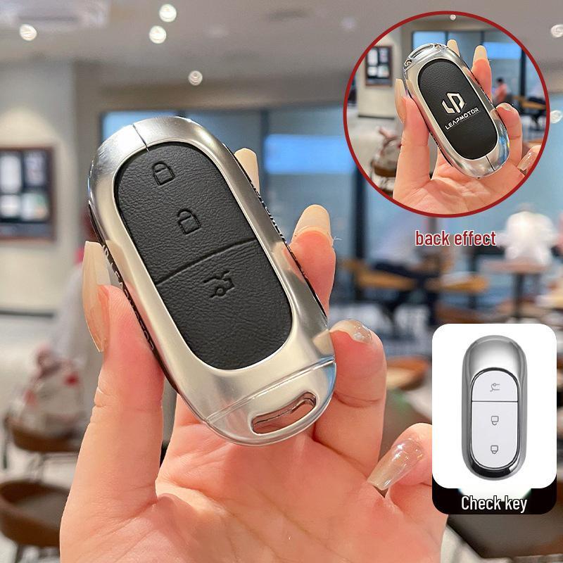 

Leapmotor C11/C01 Key Cover: Metal & Leather Shell for 24-25 Models
