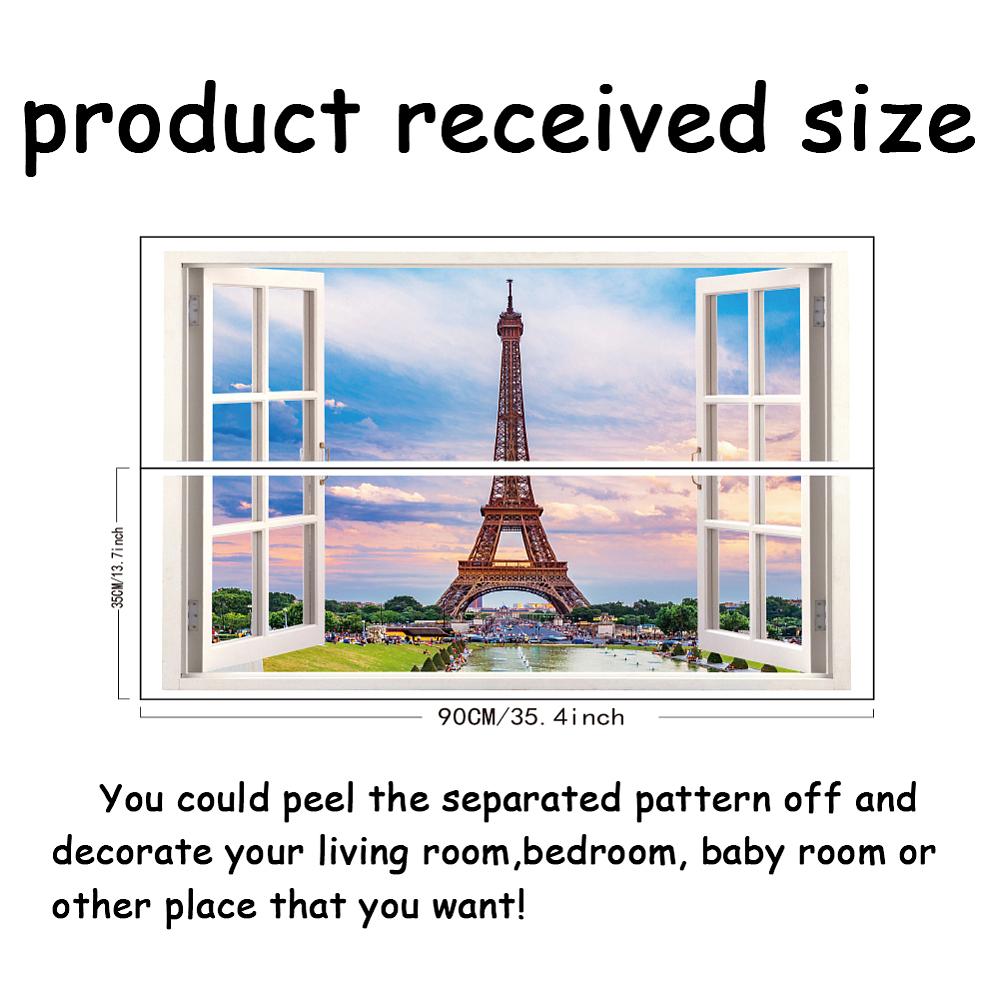 1set PVC Wall Stickers Wall Decoration Building 350x900mm 2 sheets/set