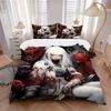 3-teiliges Anime-Dämonen-Design-Bettwäsche-Set mit einer Bettbezug und zwei Kissenbezügen (Kein Kern) - Enthält eine Bettdecke und zwei Kissenbezüge, Schlafzimmer und