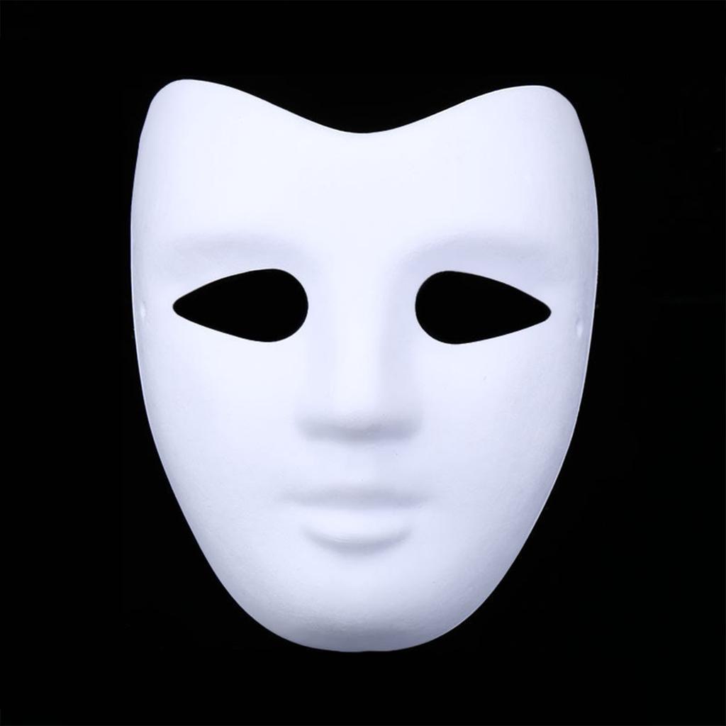 Full Face Masquerade Mask White DIY Mask for Art Craft Parties Favor Paintable Paper Mask Blank Mask Paper Cosplays Mask