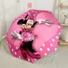 Minnie Maus Florale Fantasie Automatischer Regenschirm Stabiler 8-Rippen-Schaft Stabile Konstruktion Ganzjahres-Regenschirm für Reisen Lebhaftes Muster Regenschirm
