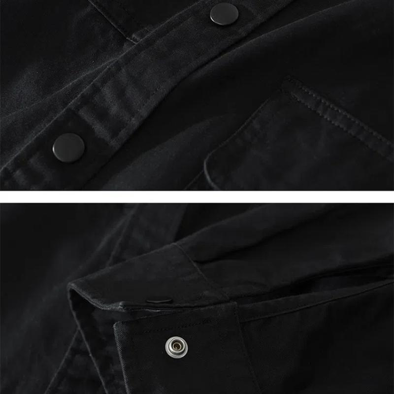 Japanese Style Cargo Shirts for Men New Fashion Casual Long Sleeve 100% Cotton Mens Shirts Spring and Autumn Streetwear Loose Tops Youth