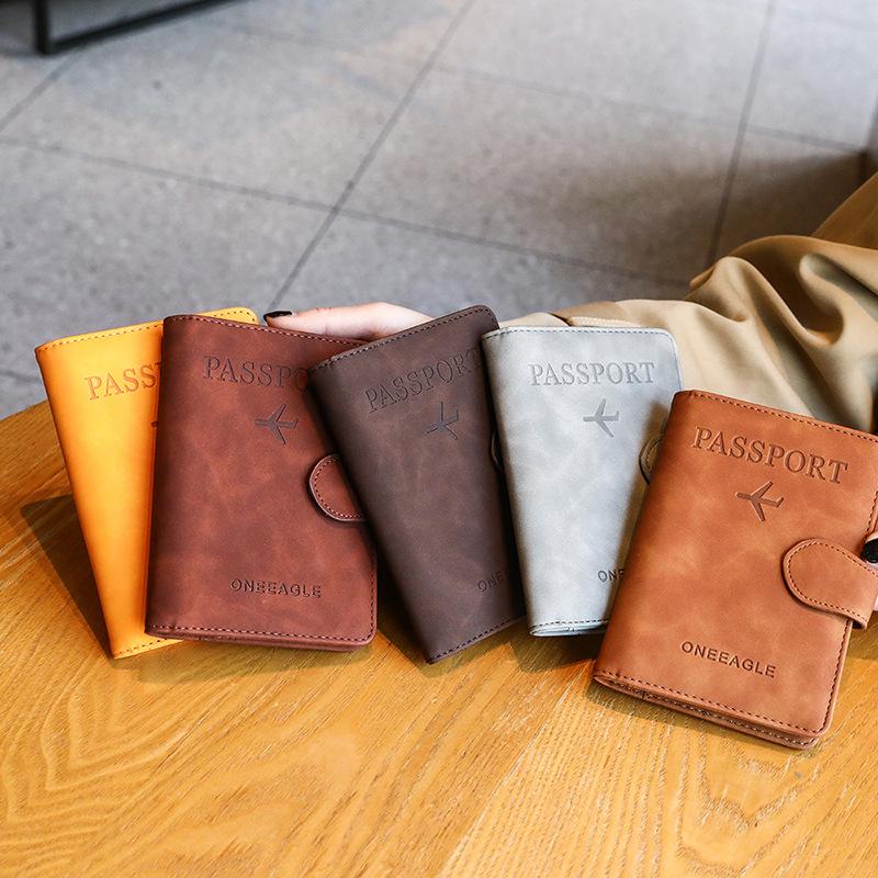 2025 Clip de Piele Vintage pentru Pașaport Simplu Versatil Compact Depozitare Husă pentru Carduri Portofel Multifuncțional Etui Protector pentru Card Bancar