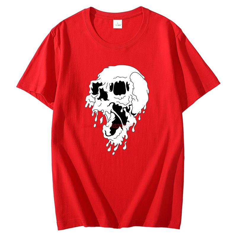Skull Blood Splatter Funny Graphic T Shirts Fashion Tees Tops Summer Cotton New Shirts And Tshirts Unisex Print T Shirt