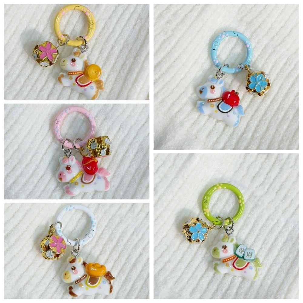 Cute Cartoon Horse Bag Pendant Chinese Style New Year Keyring  Pony Pendant Gift
