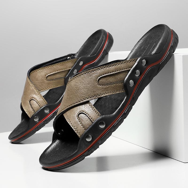 FashionLeisure Walk Outdoor Sandals Vintage Style Men Casual Wear Slippers Versatile Travel Beach Half Drag Quick Dry Wading Aqua Shoes