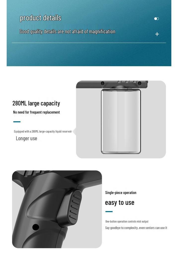 Wireless Blue Light Disinfection Spray Gun - Electronic Household Sterilizer