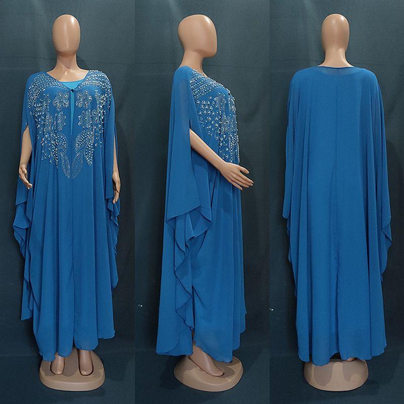 Indonesia Middle East Amazon Robe Europe and America Cross Border Length Dress New Arrival Gown Plus Size Sequin Embroider Dress