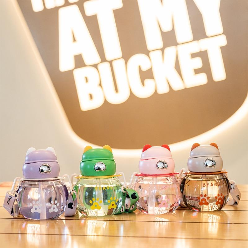 Summer New Baby Sippy Cup with Strap Portable Bear for Kindergarten and School Cute Children's Water Cup