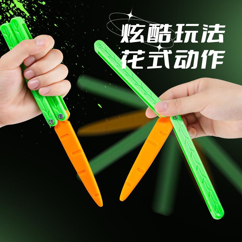 Novelty Toy Butterfly Radish Knife Funny Couple Interaction Fingertip Decompression Toy Children Gifts 3D Samurai Blade