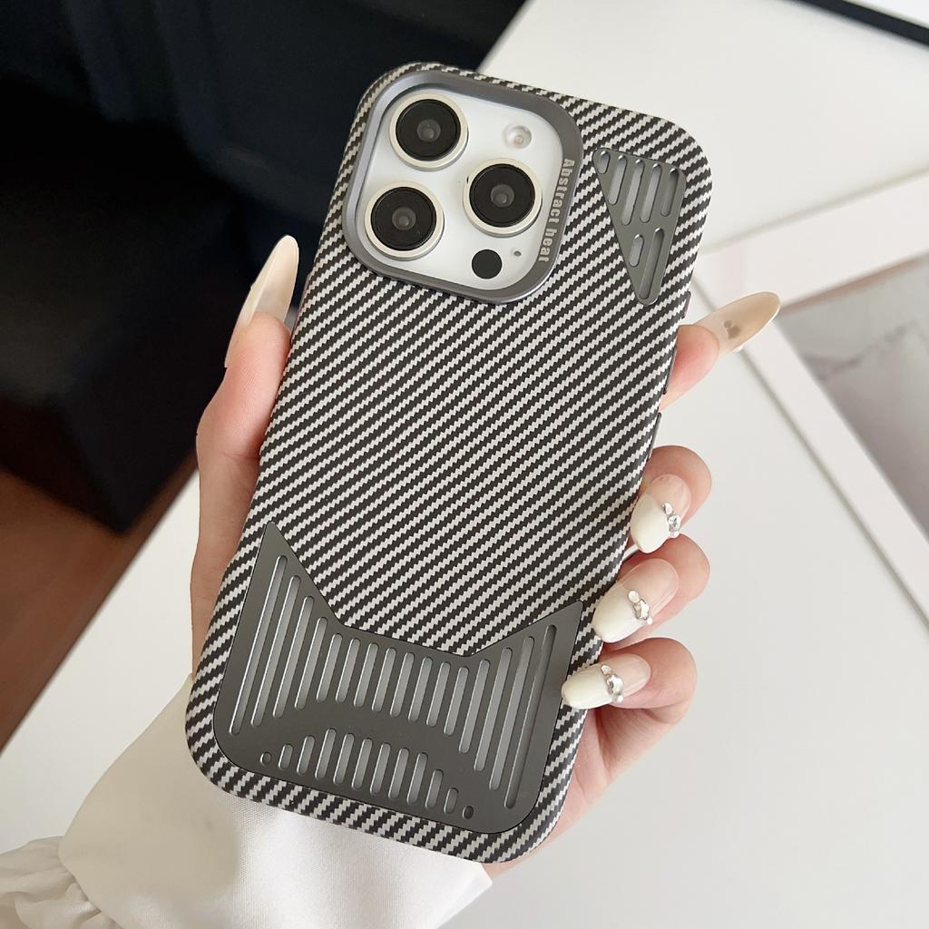 For iPhone 16 Pro Case Compatible with MagSafe Aluminium Alloy Heat Dissipation Leather Phone Back Cover