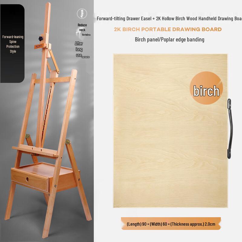 Handun Forward-Tilting Beechwood Art Easel
