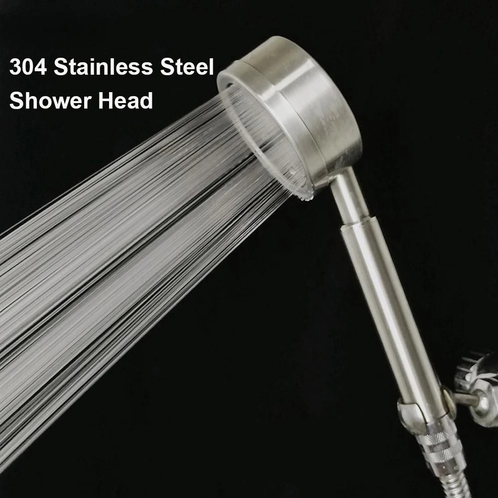 Black Stainless Steel Shower Head Fall Resistant Durable High Pressure Showerhead for Bathroom Handheld Water Saving Shower Set