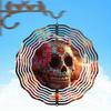 Colorful Skull Wind Spinner Outdoor Garden Decor Infinite Rotation Windmill for Yard Patio Halloween Day of the Dead Festival