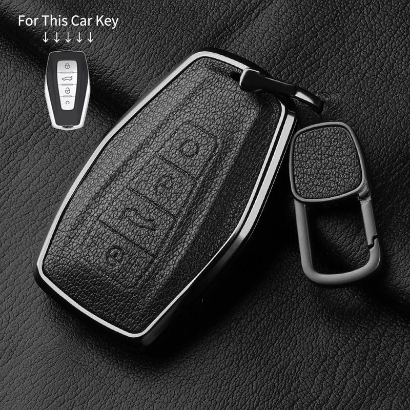 For Geely Car Key Case Cover  Coolray X6 X7 Geometry C Emgrand Global Kulrey Hawk Gx7 Okavango Nl3 Metal And Leather
