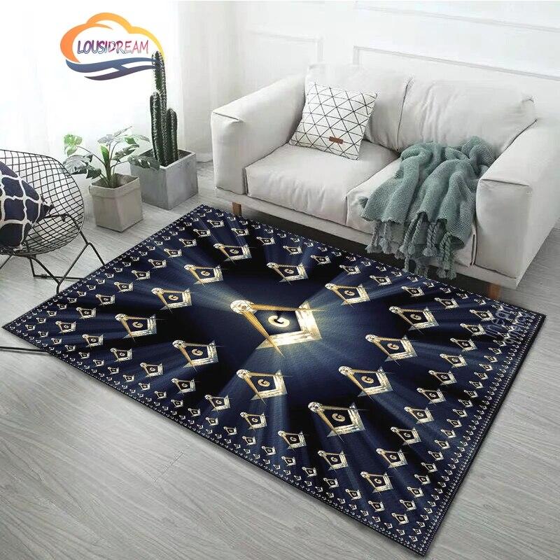 Νεότερο μοδάτο χαλί Freemasonry Χαλί Μασονικό μαλακό χαλάκι πόρτας Χαλιά κρεβατοκάμαρας Freemason Σαλόνι Πόρτα Δάπεδο Χωλ Χαλάκι Χαλάκι γιόγκα