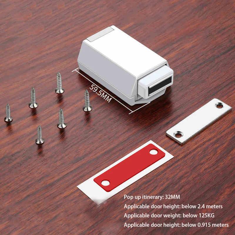 1Pcs Stainless Steel Lock Heavy-Duty Cabinet Door Rebound Magnetic Lock TV Frame Cabinet Wardrobe Furniture Magnetic Lock
