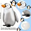 Cute Walking Standing Penguin Aluminum Balloon Traction Walking Balloon Ribbon For Kids Pet Theme Birthday Party Decoration