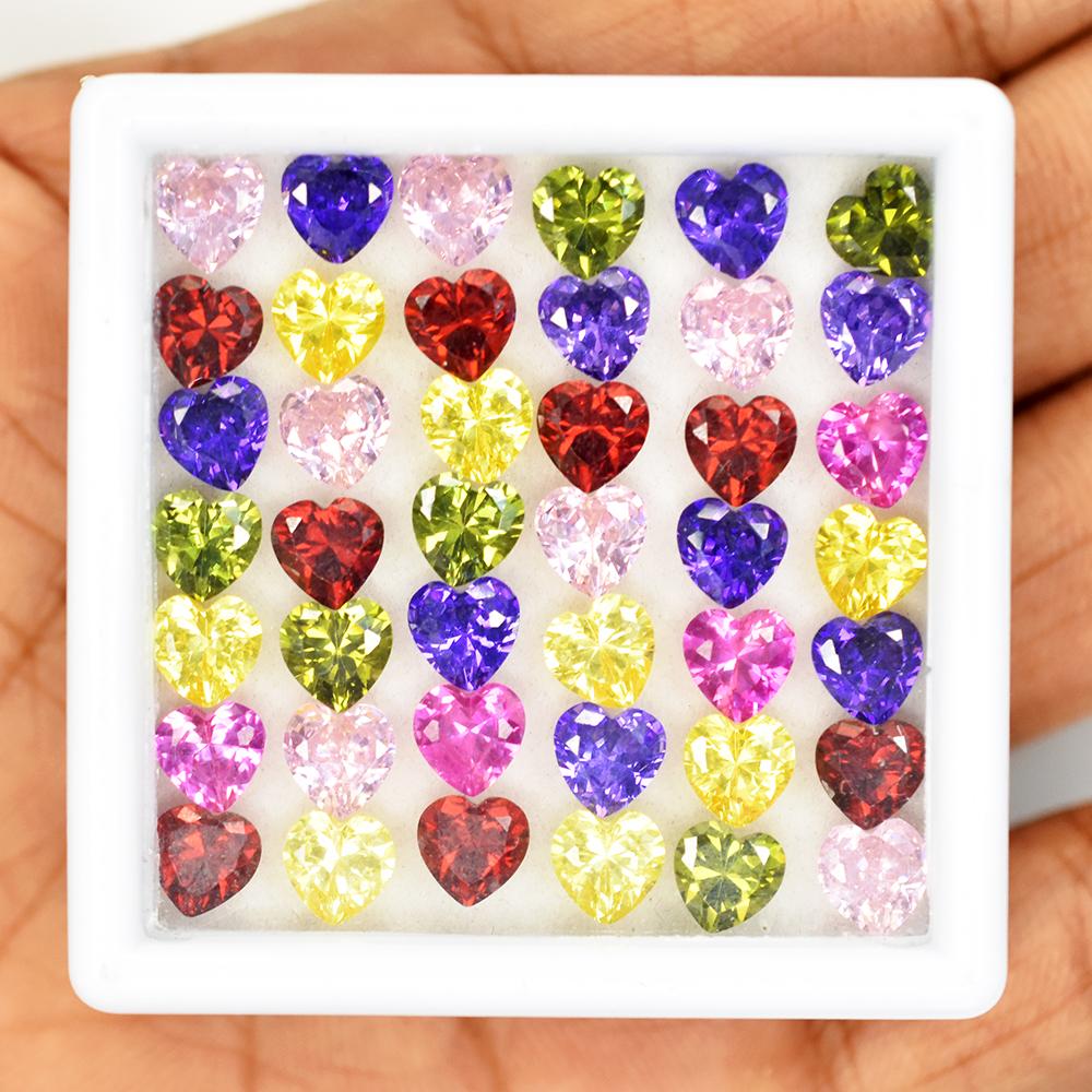 6x6 Mm Natural 3.6 Ct Mix Sapphire Heart Lot CERTIFIED Unique Gems Free Delivery Nsc-408