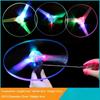 Luminous Flying Disc Propeller Toys Led Lighting Pull String Flying Ufo Toy Spinning Top Outdoor Game Sports Toy Gift