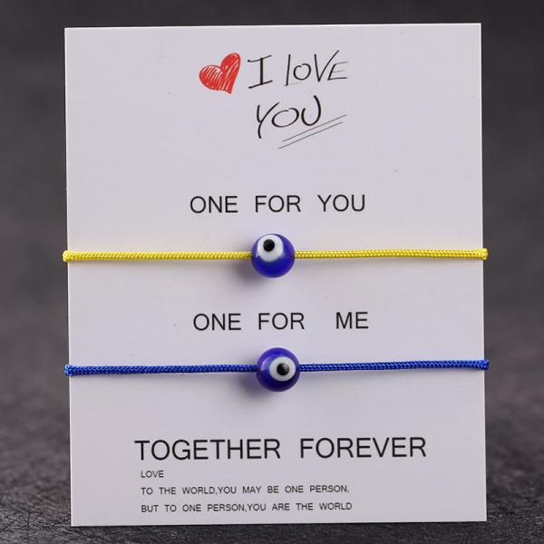 Европейский и американский модный бестселлер: Простой Плетеный Глаз Красный Счастливый Браслет для Пары Украшение