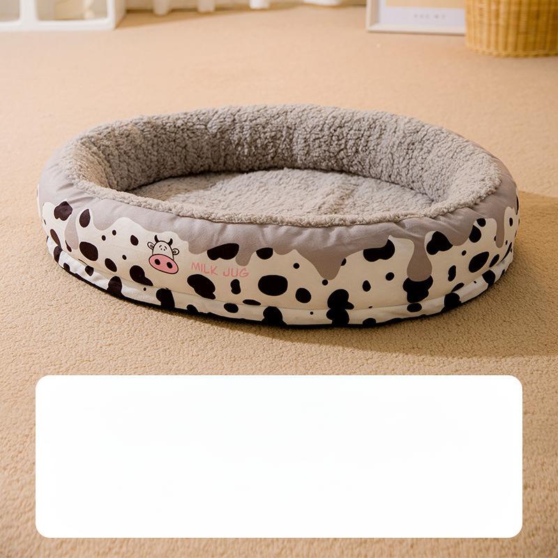 

Осенне-зимнее гнездо для большой собаки Little Bee Oval, теплое и утолщенное, для кошек, золотистых ретриверов, бархатное гнездо для домашних животных, съемное и моющееся гнездо для кошек S: 45 * 35CM