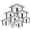 Stainless Steel Insulated Pot Set with Lid - Large Capacity 3/4/5 Piece for Africa: Ideal for Household Use, Rice, and Boiling Water.