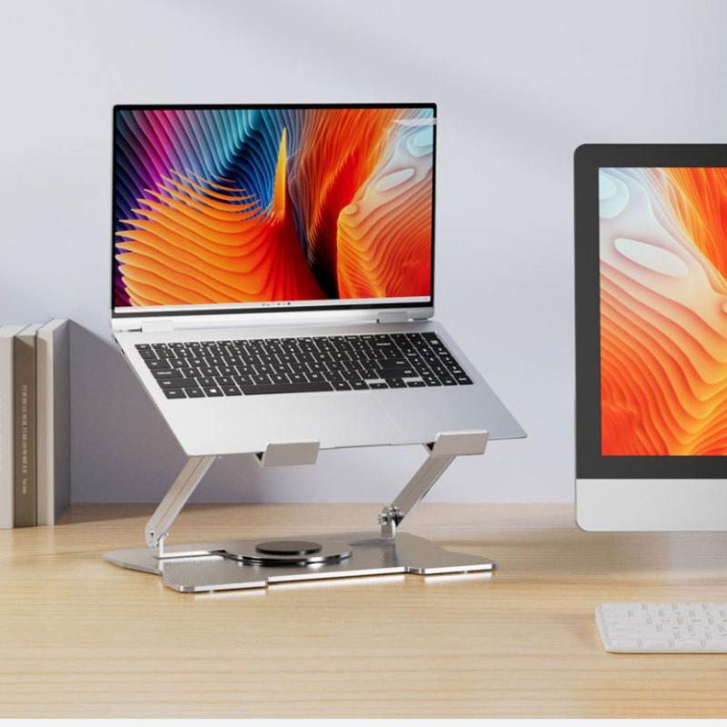 Laptop Stand Tablet Holder 360° Rotating Height Adjustable Metal Laptop Stand Portable Lightweight