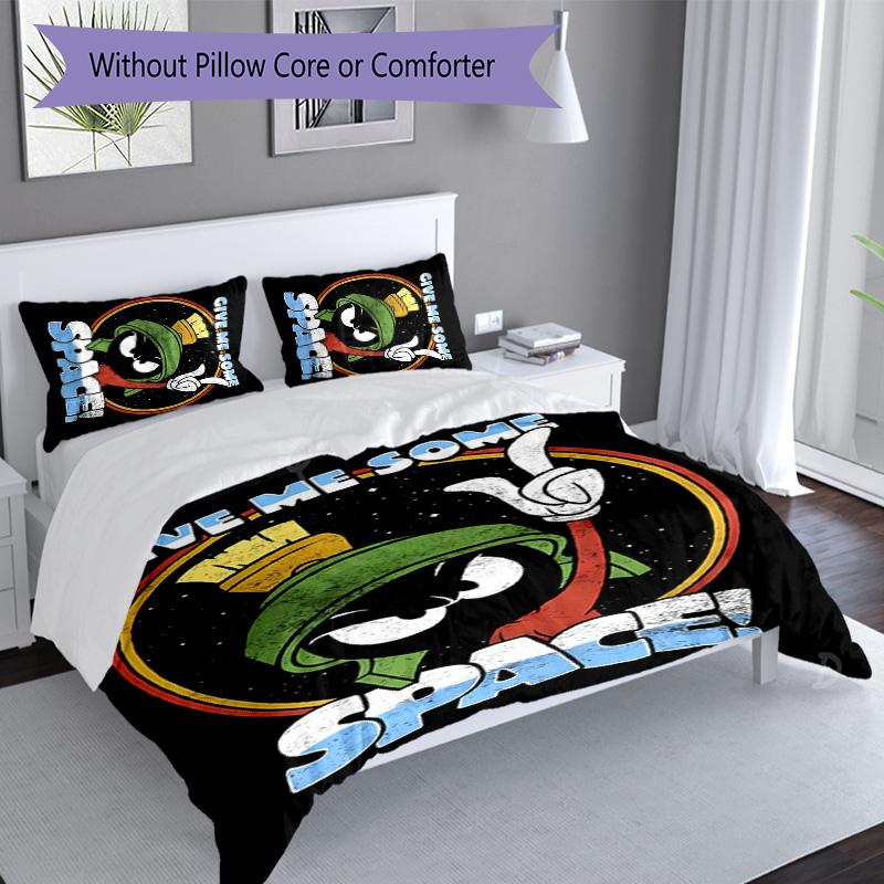 3pcs Marvin the Martian pattern bedding set duvet cover set includes duvet cover &pillowcases, perfect all season bedroom decoration & gift