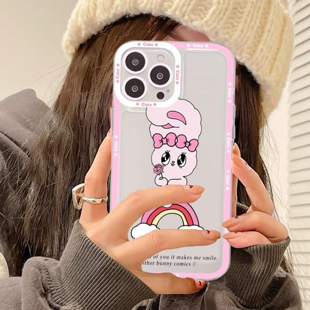 Esther Bunny Phone Case For iPhone 11 12 13 14 Mini Pro Max XR X XS TPU Clear Case For 8 7 6 Plus SE 2020