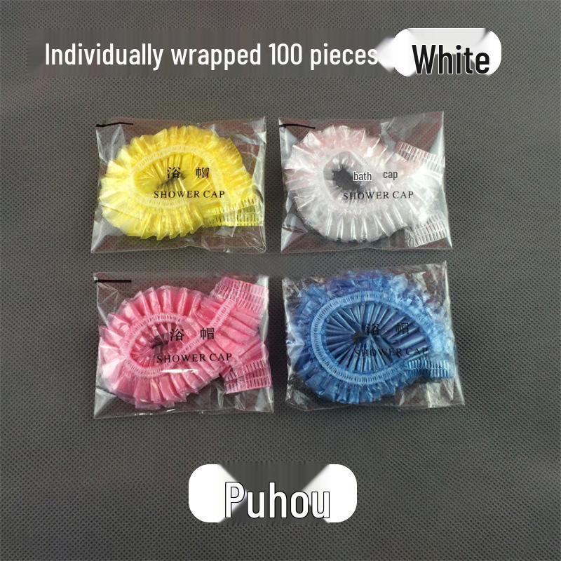 Hochdruck Einweg-Duschhaube - Transparent gestreiftes dickes PE-Plastik für Salon- & Hotelgebrauch