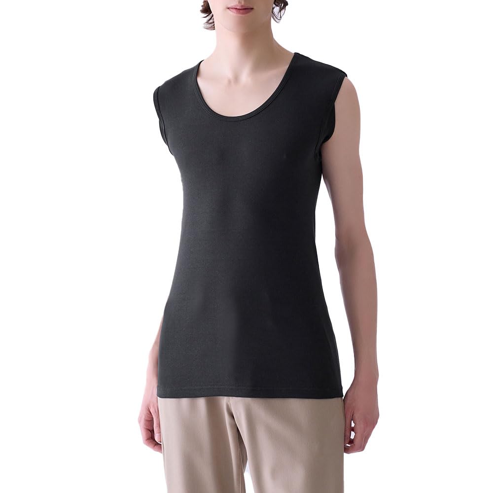 

Внутренний топ с технологией sweat cool к L [Gunze] впитывающий, на ощупь, с длительным дезодорирующим эффектом, 100% хлопок, YN0319, мужской, черный, чёрный