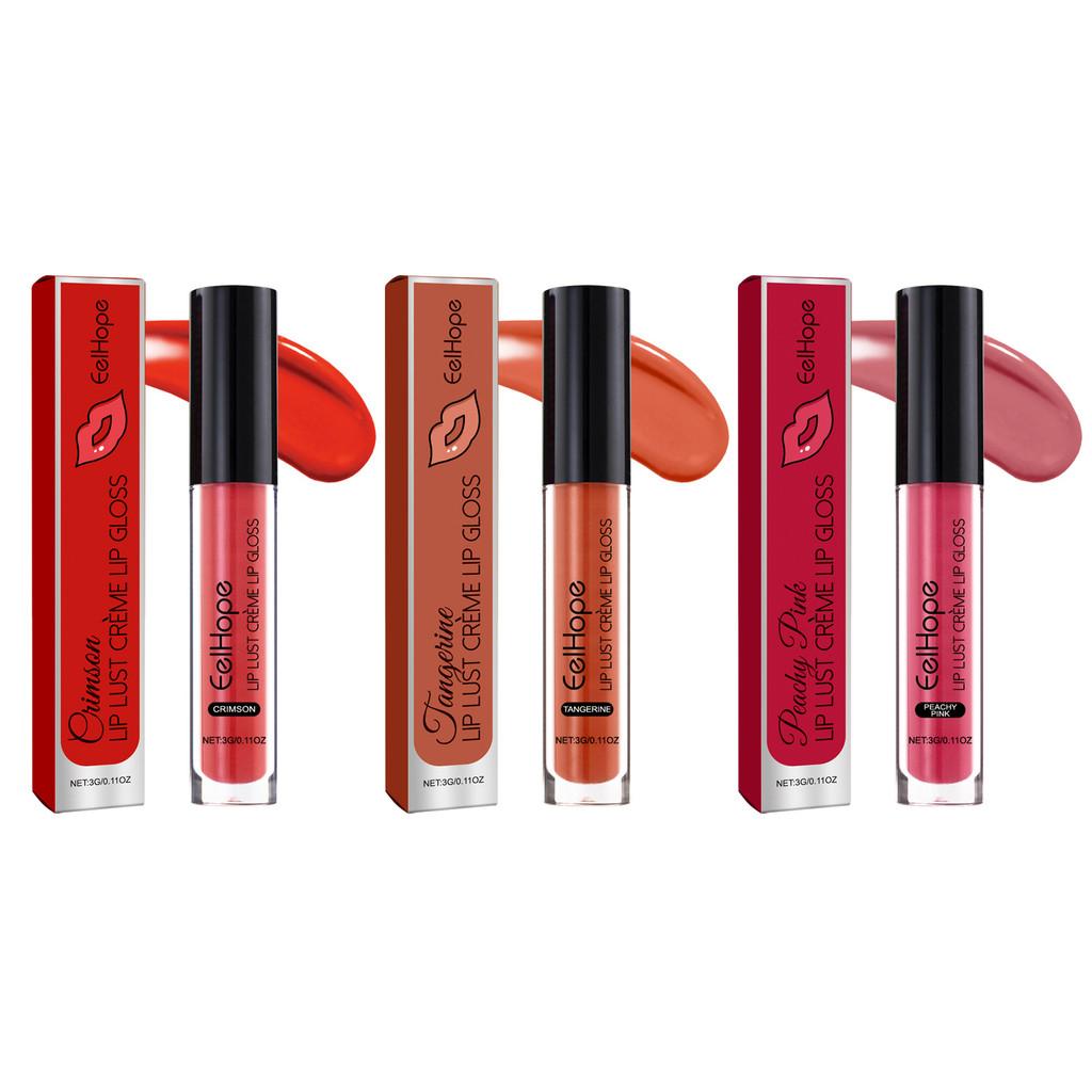 Eelhope Moisturizing Lip Gloss Long Lasting Portable Easy To Apply Red Orange Pink Shades