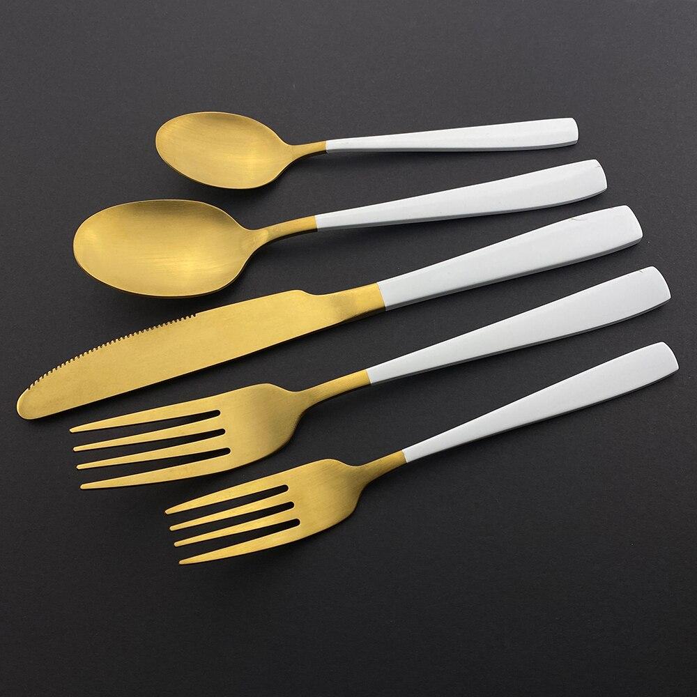 20Pcs Colorful Cutlery Set Dinnerware Set Black Fork Knife Spoon Stainless Steel Home Tableware Set With Plastic Storage Tray