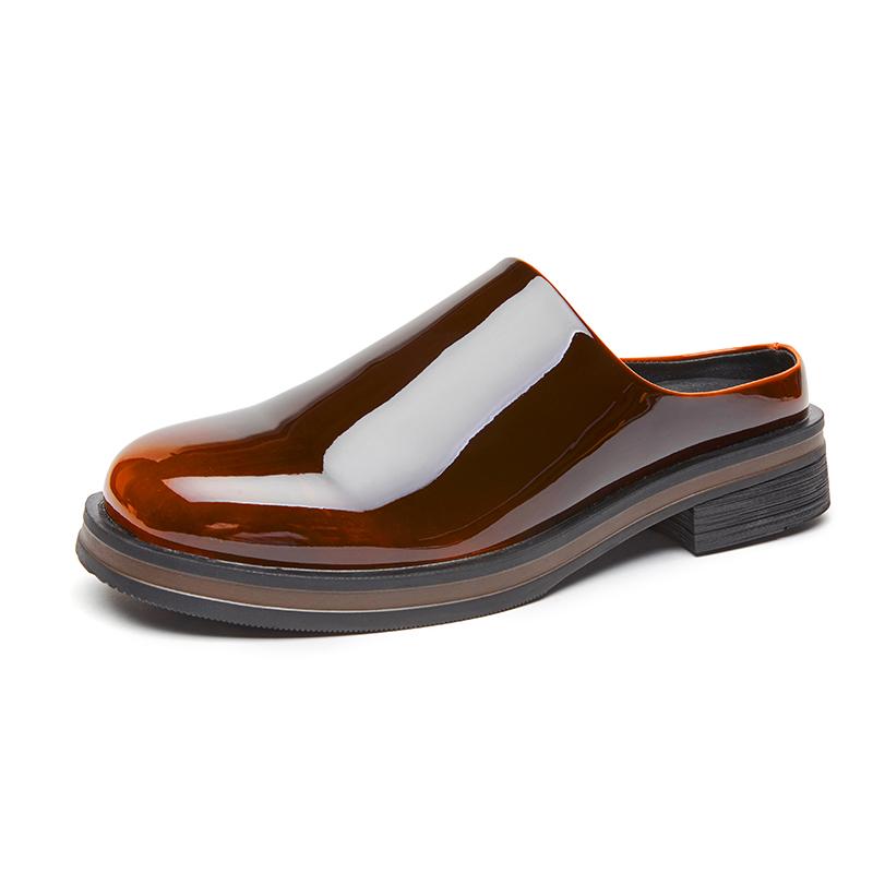 Glossy Gradient Patent Leather Shoes Men