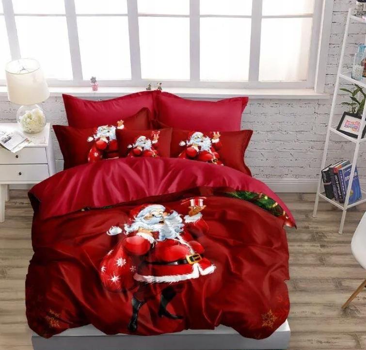 Christmas bedding 3D realistic pattern 160x200 + 2 pillowcases, cat, dog