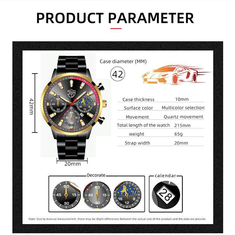 Stilvolle, einfache Uhr Herren Edelstahl Uhr Kalender Quarzuhr Herren personalisierte Casual Uhr