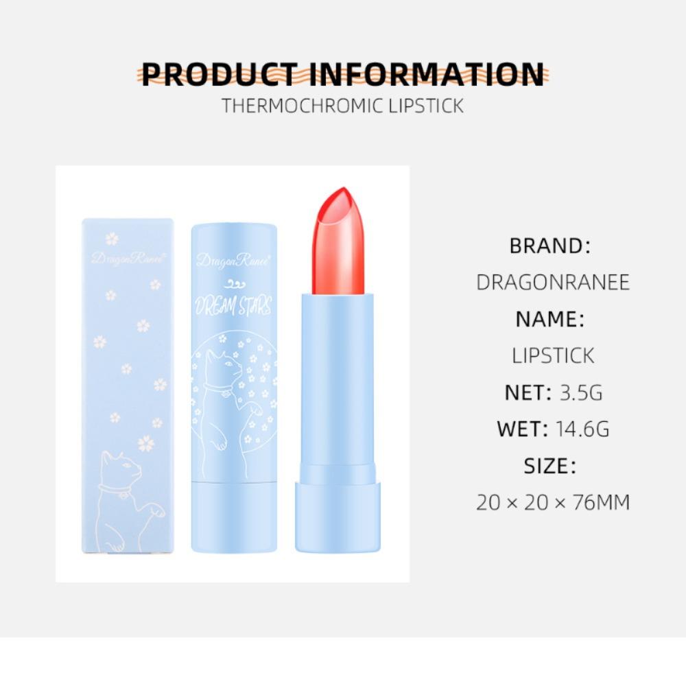 Dragon Ranee Zmień szminkę Trwałe nawilżanie nie jest łatwe do odbarwienia, Wodoodporna i nawilżająca galaretka aloesowa czerwona