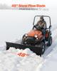 Snow Plow Kit, 122 cm Universal Snow Plow Attachment, Height & Left-Right Adjustable, Quick To Detach, Steel ATV Scrape Blade, 3 Mount Options,