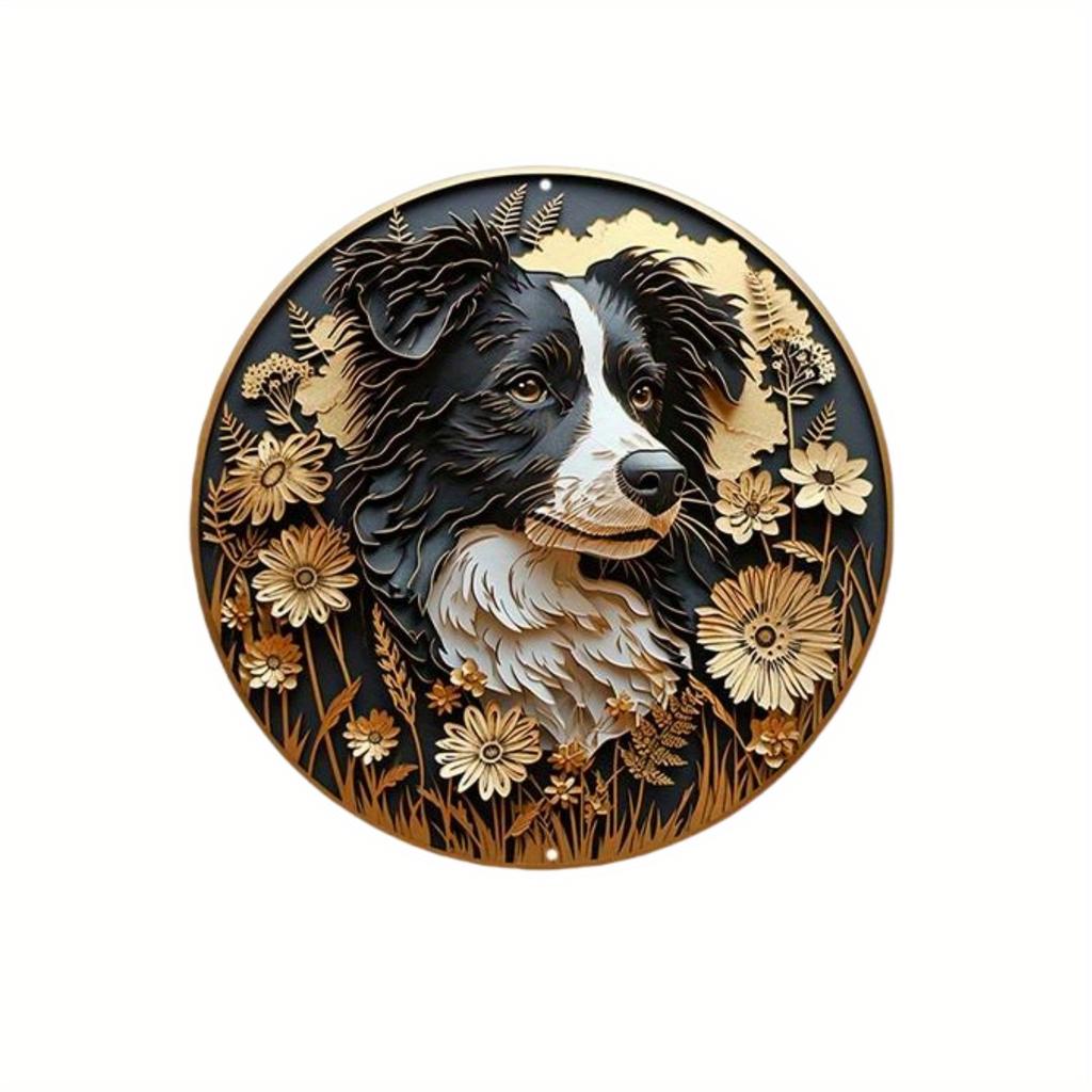 1pc 2d Flat Wood Round Wooden Sign - 20cm Art Painting Wreath Decorative Plates Entrance Decor Gift Mask Theme for Bar Cafe Club Home Room Wall Decor