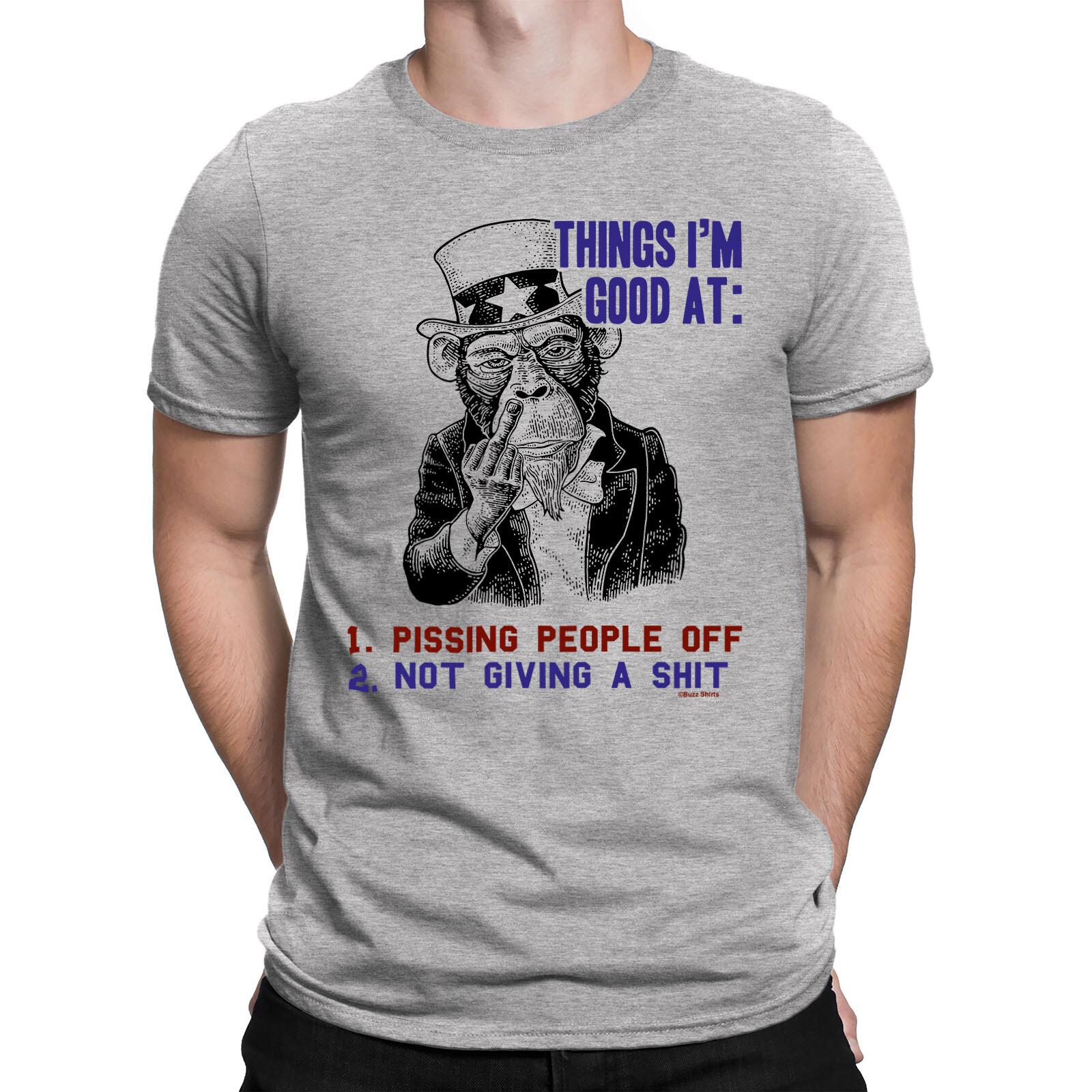 THINGS IM GOOD AT Mens Funny T-Shirt Mens Womens Tees Top NOT GIVING A S**T Rude Offensive XL