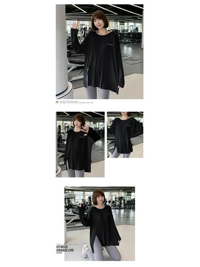 Rychleschnoucí dámské aktivní oblečení: Jógová trička, Sportovní trička s rozparkem, Volné běžecké halenky, Fitness dlouhé rukávy plus size