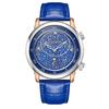Paulareis Automatic Mechanical Leather Rotating Star Rose Gold Carved Watch for Men PP03