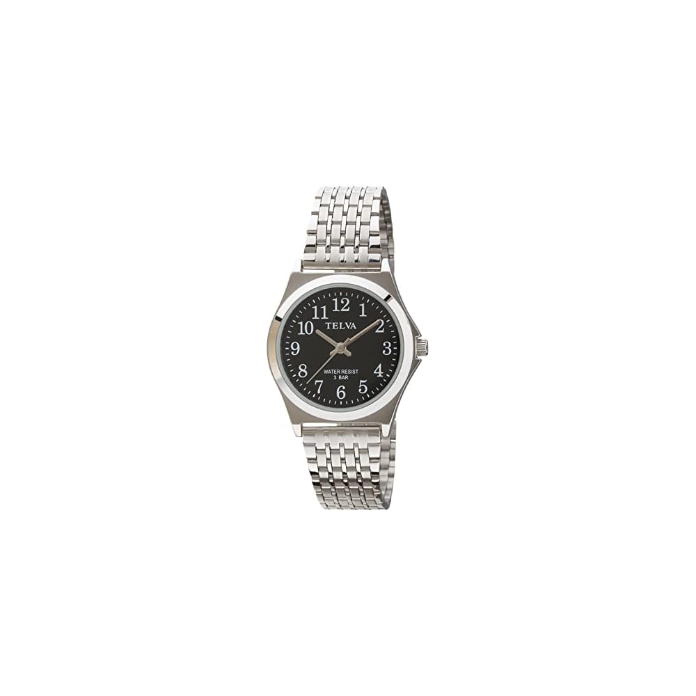 Crepha Analog Quartz Watch Men s 3ATM Water Resistant Simple Stainless Steel Band 18mm Black Silver TE-AM150-BKS