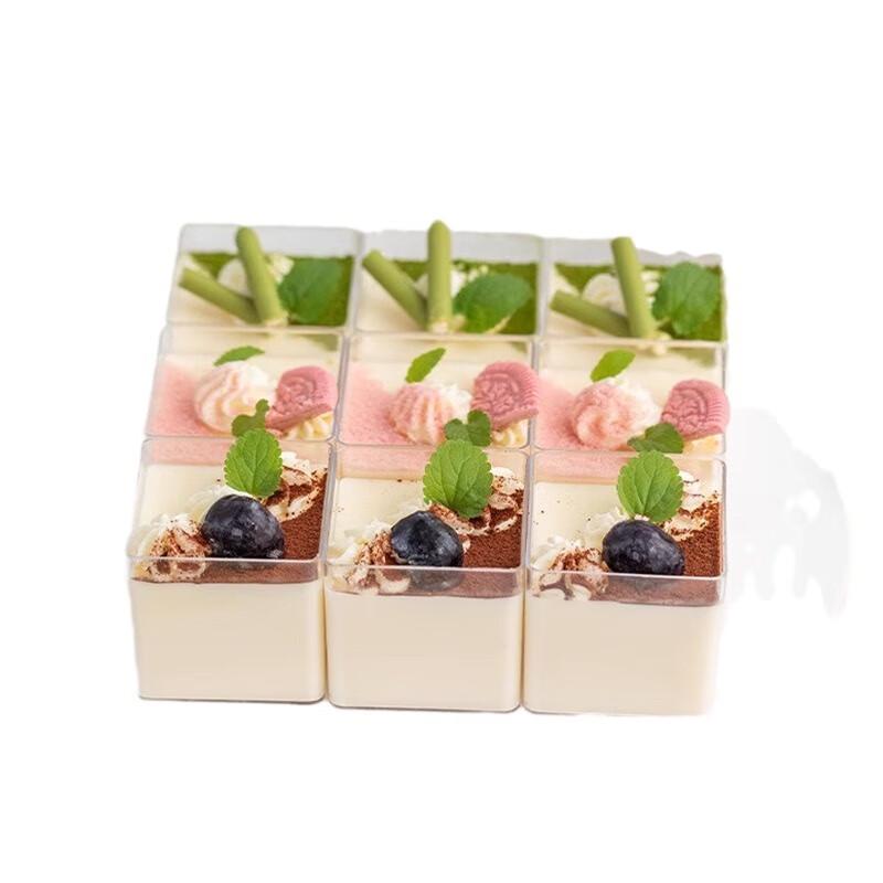 Disposable Mini Square Transparent Plastic Dessert Cups