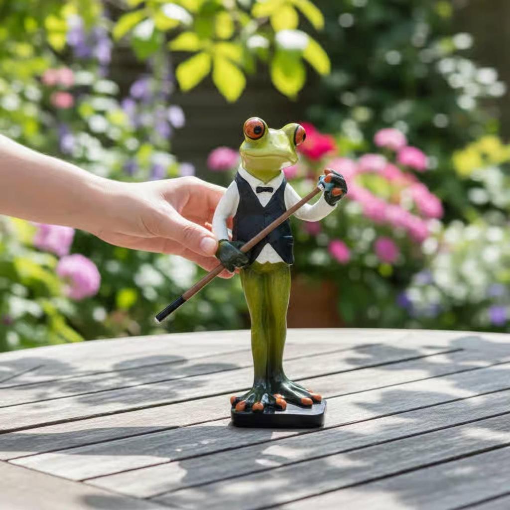Skurrile Froschstatue Harzfigur für Wohnaccessoire Dekorative Tierskulptur