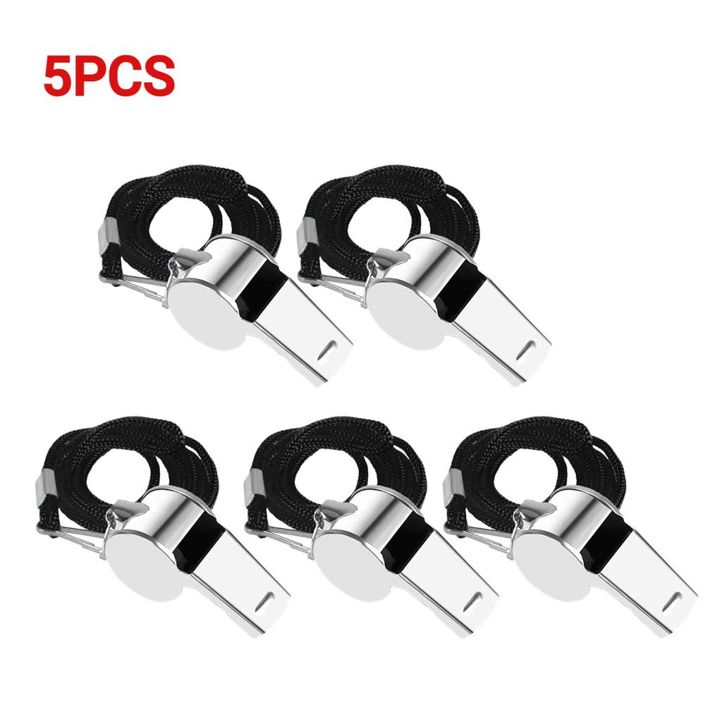 1-10PC Portable Referee Whistles with Rope Sport Rugby Metal Whistle Party Training Soccer Football Basketball Cheerleading Tool