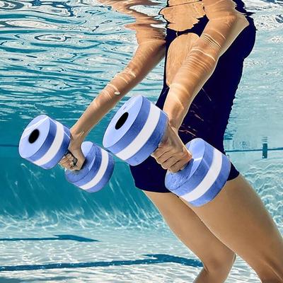 1/2Pcs Water Dumbbell Swimming Pool Fitness Aquatic Weights Weight Loss EVA Foam Aerobic Exercise Barbell Workout Equipment